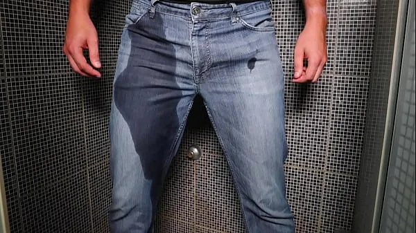 New Guy pee inside his jeans and cumshot on end fresh Movies