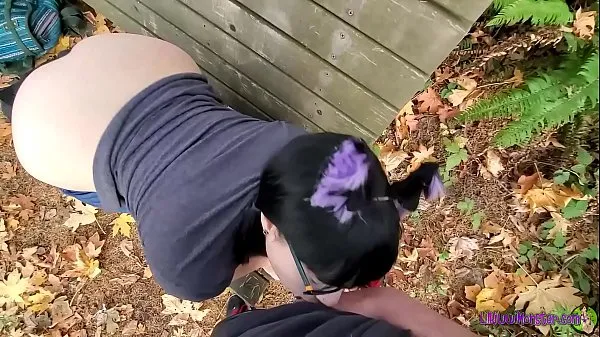 New Little kitty gets caught in the forest and sucks a cock to keep her secret fresh Movies
