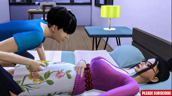 Stepson Fucks Korean stepmom | asian step-mom shares the same bed with her step-son in the hotel roomأفلام جديدة جديدة