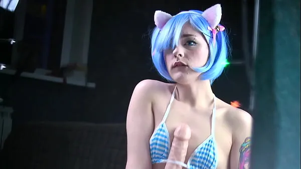 Nye Cat girl Rem fuck her holes with this big dildo and squirts while getting orgasm - Cosplay Amateur Spooky Boogie friske film