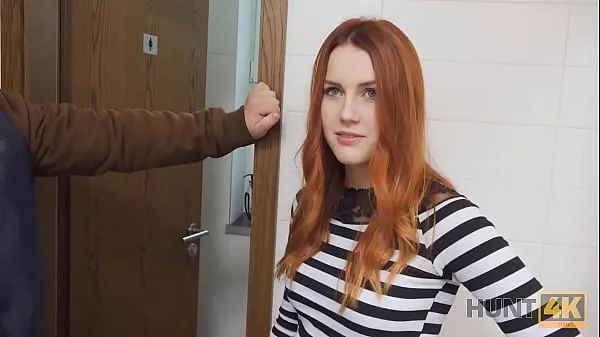 New HUNT4K. Belle with red hair fucked by stranger in toilet in front of BF fresh Movies