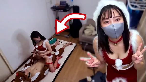 She had sex while Santa cosplay for Christmas! Reindeer man gets cowgirl like a sledge and creampie Filem baharu baharu