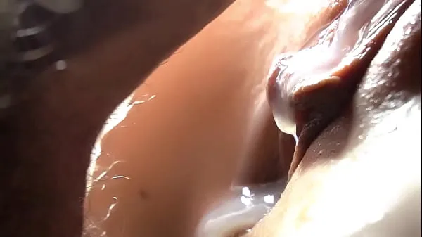 SLOW MOTION Smeared her tender pussy with sperm. Extremely detailed penetrations Film baru yang segar