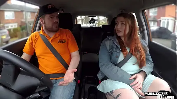 New Curvy ginger inked babe publicly fucked in car by instructor fresh Movies