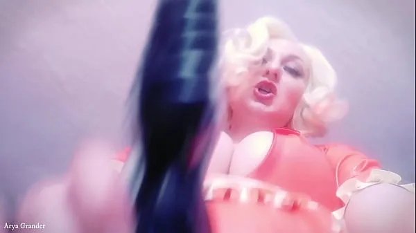 Selfie video - FemDom POV - Strap-on Fuck - Rude Dirty Talk from Latex Rubber Hot Blonde MILF (Arya Grander Film baru yang segar