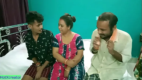 New Hot Milf Aunty shared! Hindi latest threesome sex fresh Movies
