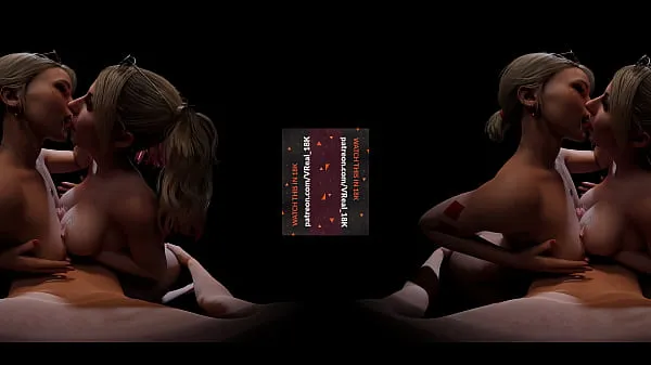 VReal 18K Double Titfuck with Cum Dirty Tongue Kiss - CGI, 3D, threesome, FFM, Featuring Harley Quinn and Alexa Filem baharu baharu