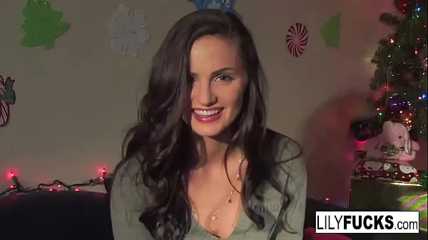 New Lily tells us her horny Christmas wishes before satisfying herself in both holes fresh Movies