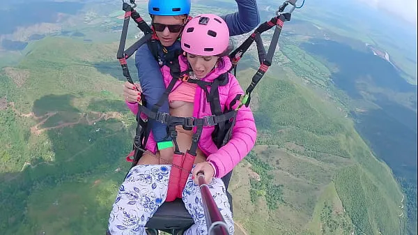 Wet Pussy SQUIRTING IN THE SKY 2200m High In The Clouds while PARAGLIDINGأفلام جديدة جديدة