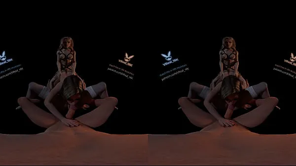 Yeni VReal 18K Spitroast FFFM orgy groupsex with orgasm and stocking, reverse gangbang, 3D CGI render yeni Filmler