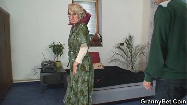 New Lonely old grandma pleases an young guy fresh Movies